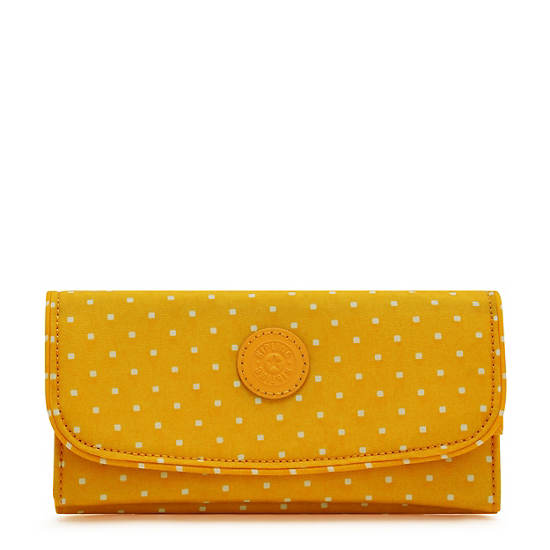 Kipling Money Land Printed Snap Wallet Handbag Soft Dot Yellow | AU 1285DF